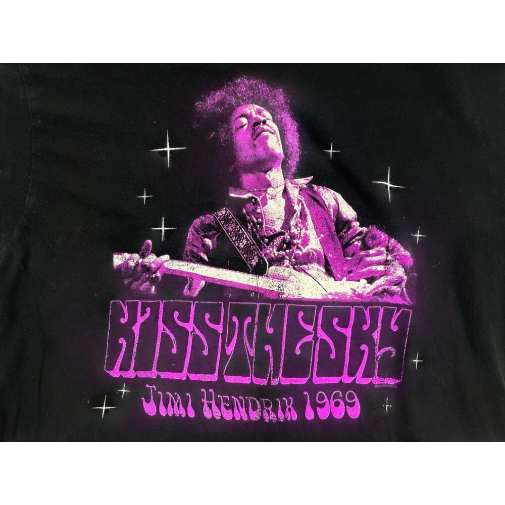 Jimi Hendrix Kiss The Sky 1969 Band Tee Ripple Junction Black T-shirt Men's XL